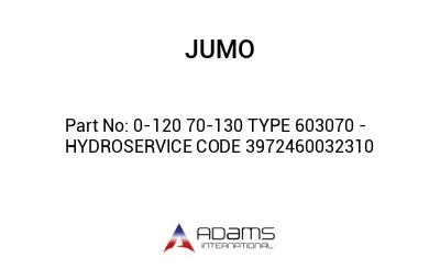 0-120 70-130 TYPE 603070 - HYDROSERVICE CODE 3972460032310