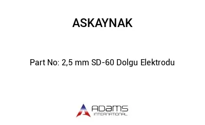 2,5 mm SD-60 Dolgu Elektrodu