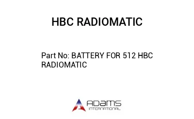 BATTERY FOR 512 HBC RADIOMATIC